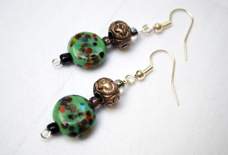 Susan green drop earrings - Designed to match the Susan necklace