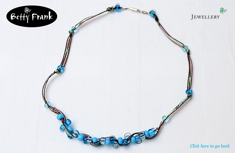 Joanne ribbon and wire threaded necklace