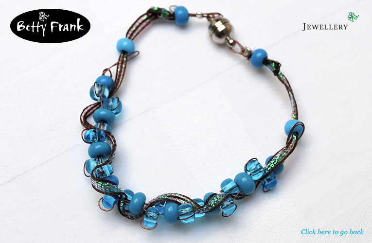 Joanne ribbon and wire threaded bracelet