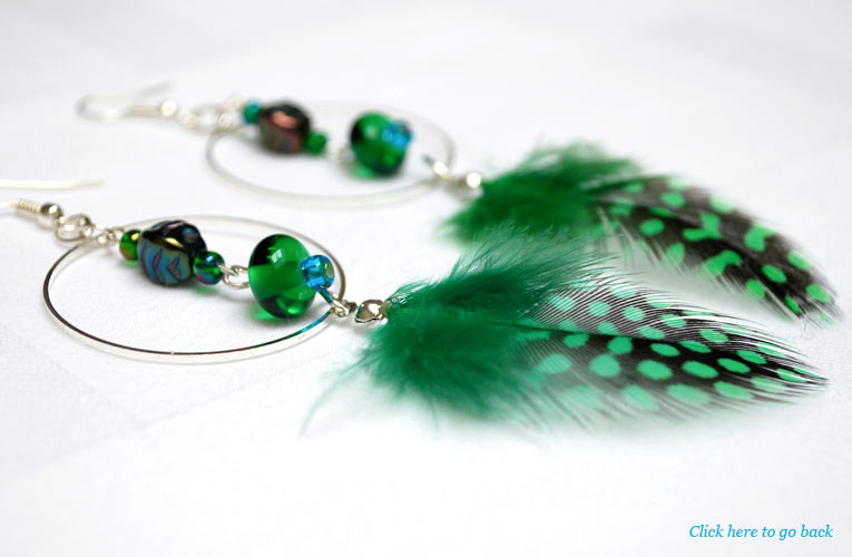 Danni feather and bead earrings